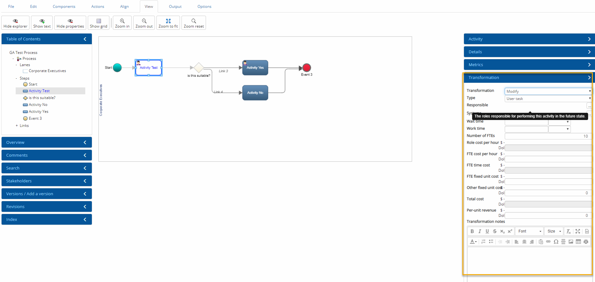 Creating a Process model using BusinessOptix Author – BusinessOptix