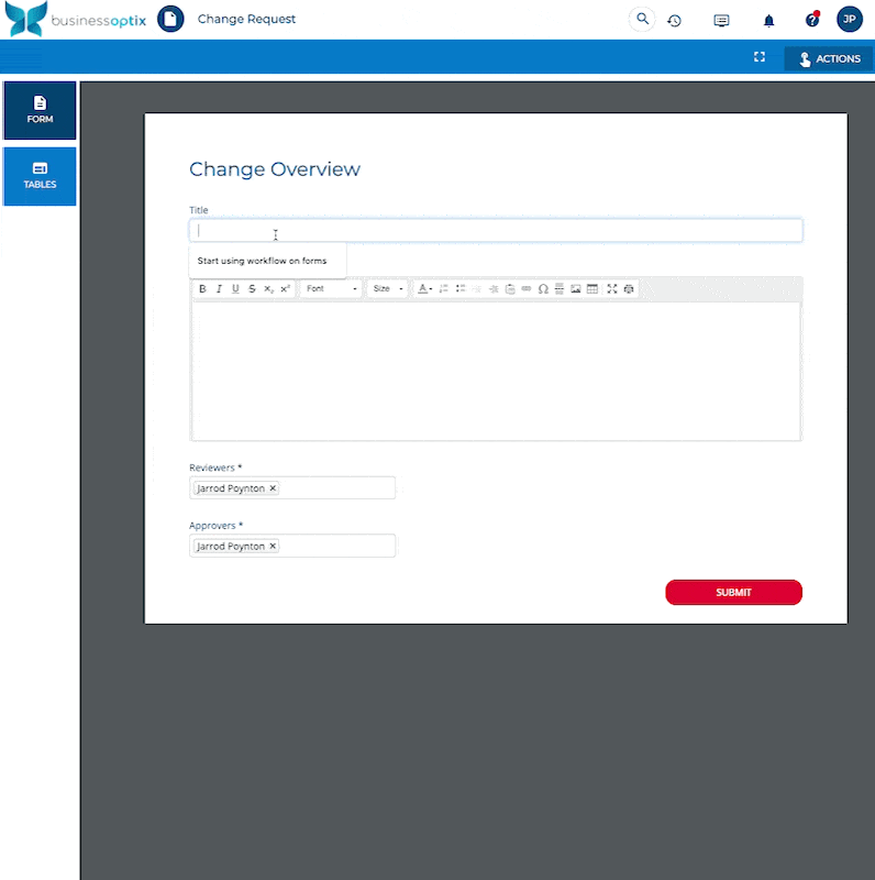 Running Workflow on a Form